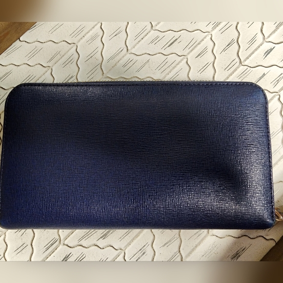Furla Navy Blue Long Zippy Wallet - Picture 3 of 9